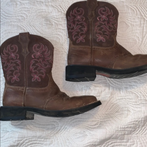 Ariat Shoes - Ariat Fatbaby Leather & Pink Cowboy Boots